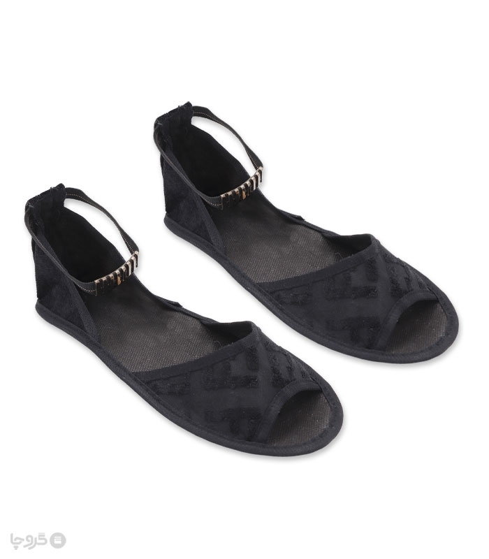 پاپوش رو فرشی جلو باز رکاب دار کد 2584 طرح Fendi