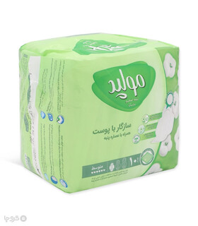 نوار بهداشتی بالدار نیمه ضخیم مشبک مولپد Molped مدل Maxi متوسط کد 440 - بسته 10 عددی