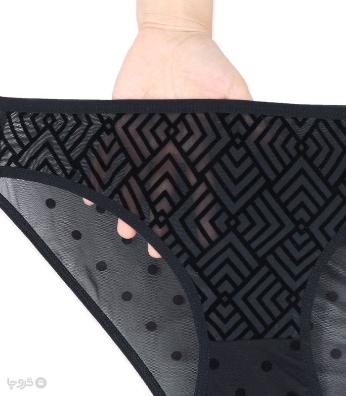 ست دو شورت و سوتین توری فنردار هارنس ژوبین کد 1368 طرح هندسی