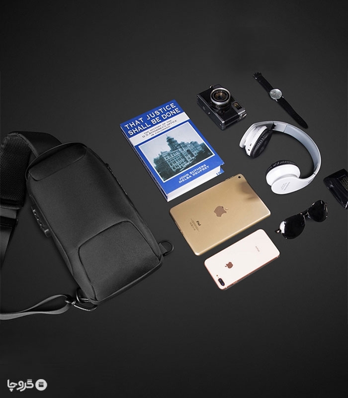 کیف کراس بادی ضد آب و ضد سرقت Bange بنج کد 22085 - دارای درگاه USB