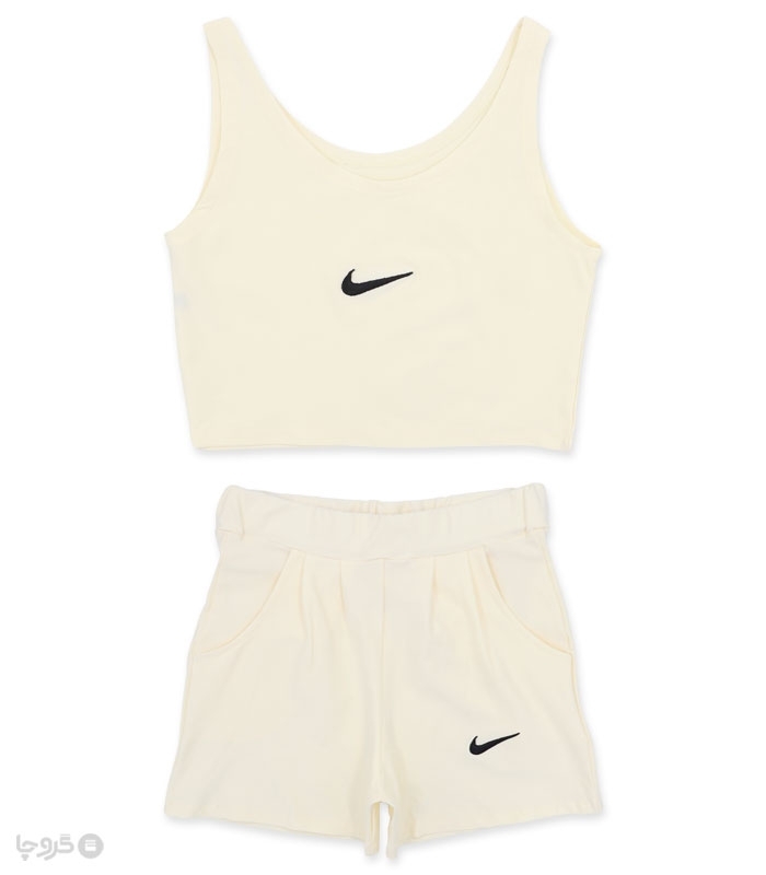 ست شلوارک و کراپ نخی Max مکس طرح Nike