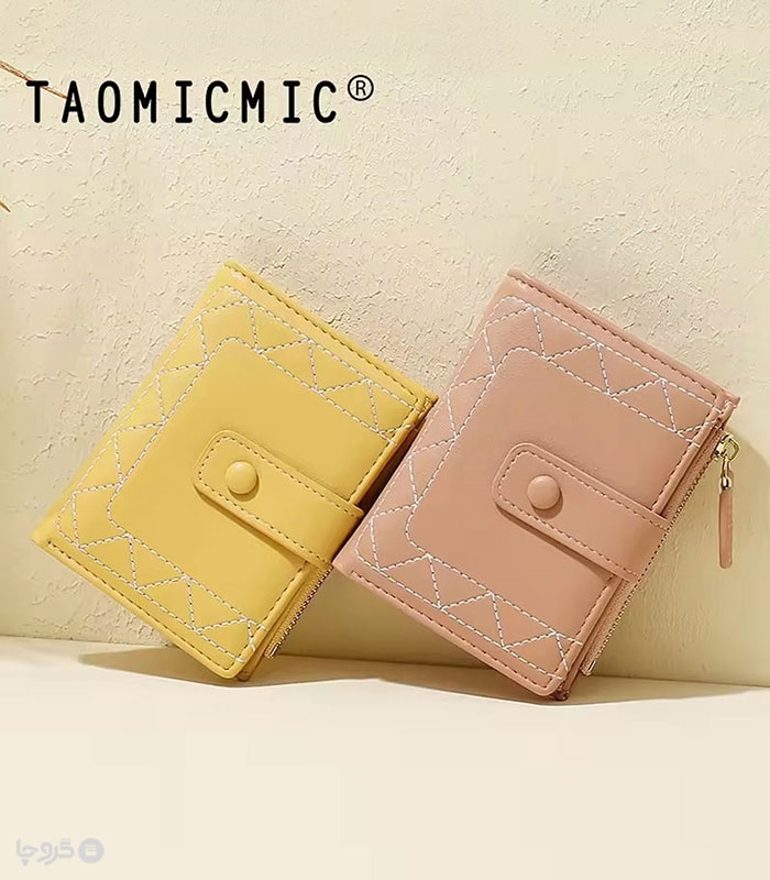 کیف پول زنانه تاشو زیپ دار Taomicmic تائومیک میک طرح گلدوزی کلاسیک