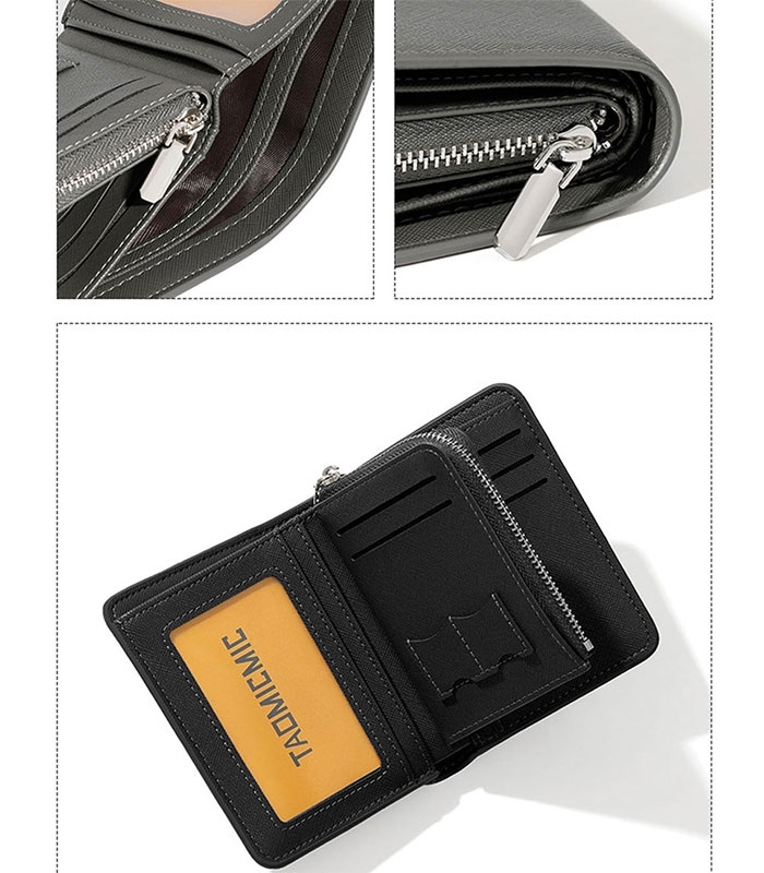 کیف پول مردانه تاشو زیپ دار Taomicmic تائومیک میک طرح کلاسیک