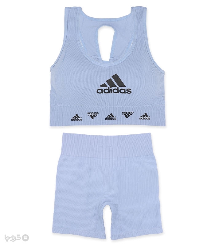 ست شورت و نیم تنه کاپدار کبریتی کد A16 طرح Adidas