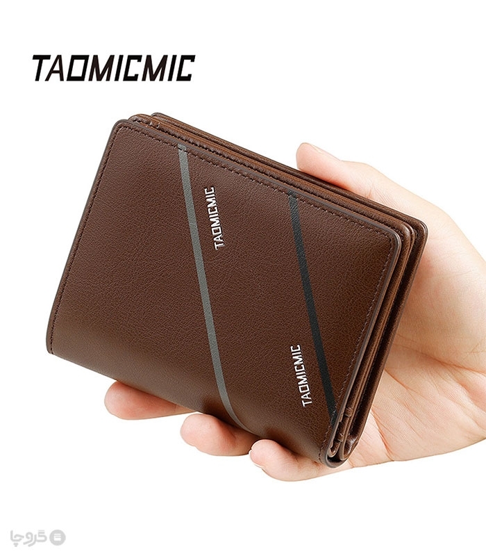 کیف پول مردانه تاشو زیپ دار Taomicmic تائومیک میک طرح کلاسیک 4