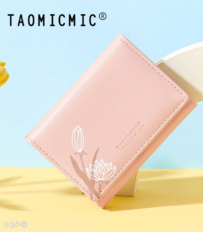 کیف پول زنانه تاشو دکمه دار Taomicmic تائومیک میک طرح شاخه گل
