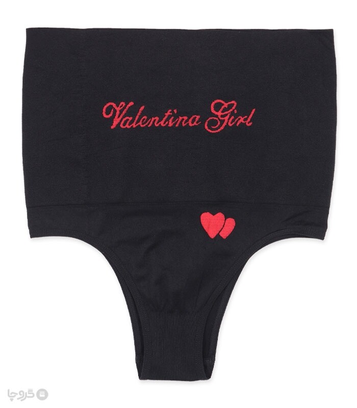 شورت زنانه چیکی فاق بلند کمر گنی کد 017 طرح Valentina Girl