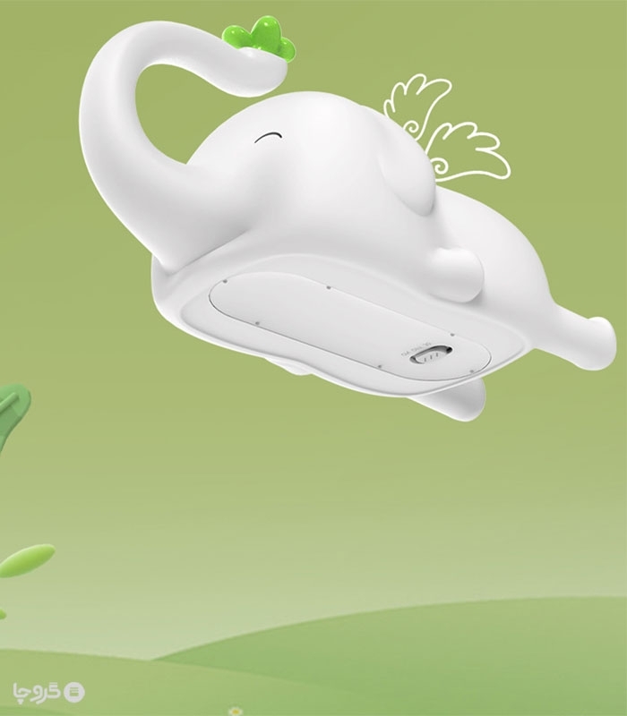 چراغ خواب لمسی سیلیکونی رو میزی شارژی طرح فیل - همراه با کابل شارژ