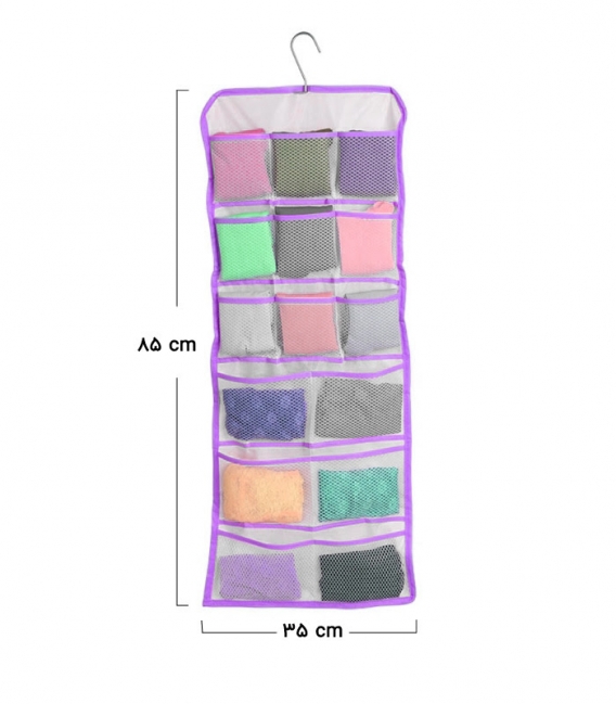 نظم دهنده لباس زیر آویزی کد 353 ابعاد 35×85 سانتی متر - 22 جیب