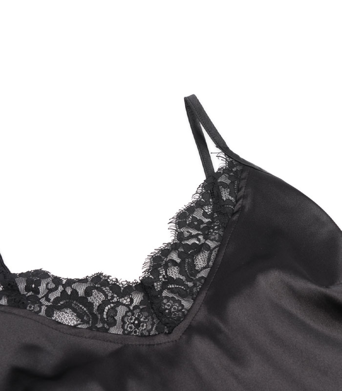 ست لباس خواب راحتی شلوار و تاپ و اسکرانچی ساتن Lorenza لورنزا کد 2319