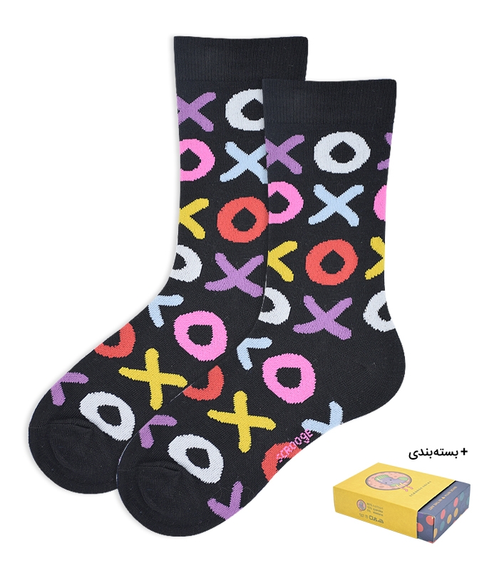 جوراب ساقدار Scrooge اسکروج طرح XO مشکی