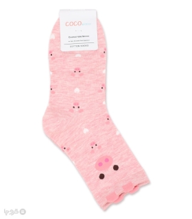 جوراب نیم ساق Coco & Hana گوشدار طرح خوک