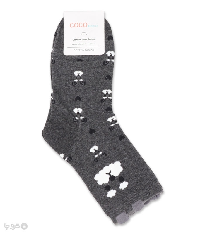 جوراب نیم ساق Coco & Hana گوشدار طرح سگ