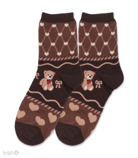 جوراب نیم ساق Coco & Hana طرح قلب و تدی