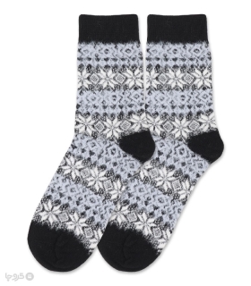 جوراب پشمی موهر ساقدار طرح برف