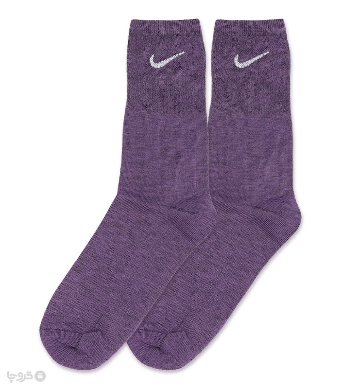 جوراب ساقدار کش انگلیسی طرح Nike طیف بنفش