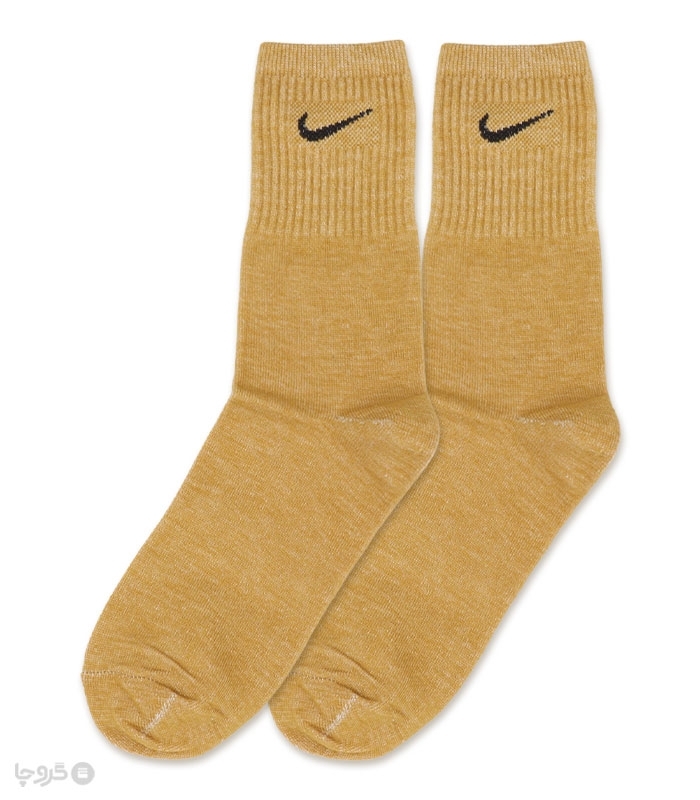 جوراب ساقدار کش انگلیسی طرح Nike طیف زرد