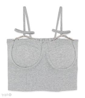 نیم تنه کاپدار نخی نگین دار کد 167