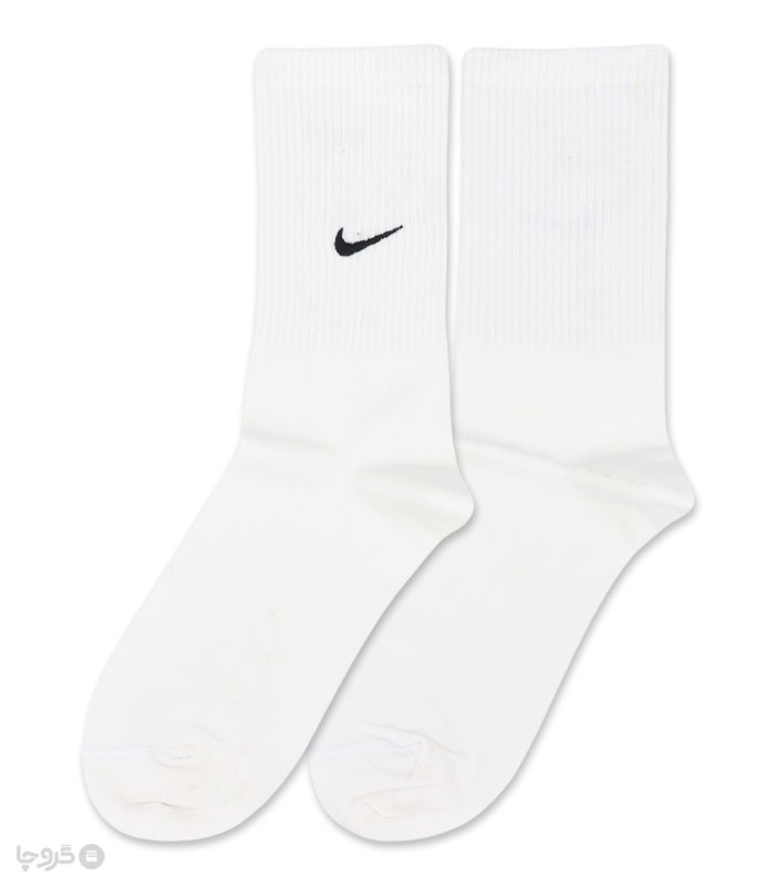 جوراب ساقدار کش انگلیسی گلدوزی طرح Nike مشکی