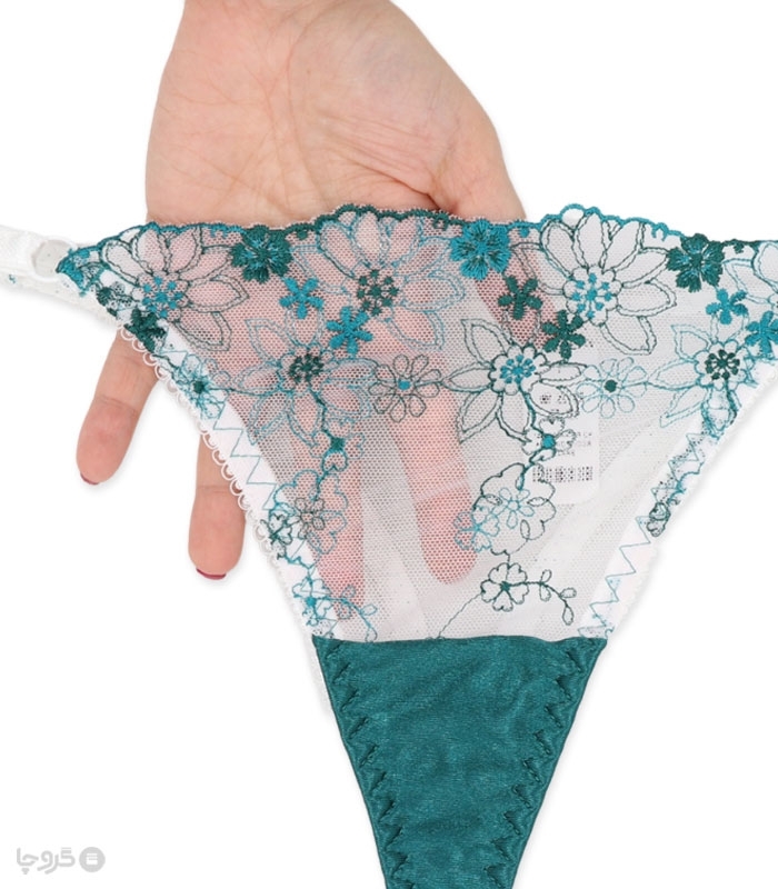 ست بند جوراب و شورت و سوتین توری فنردار Bereta برتا گلدوزی کد 4010G