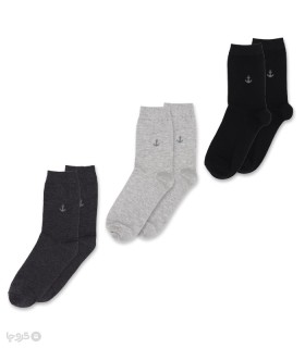 پک جوراب ساقدار دل مد گروپ طرح لنگر - بسته 3 جفتی