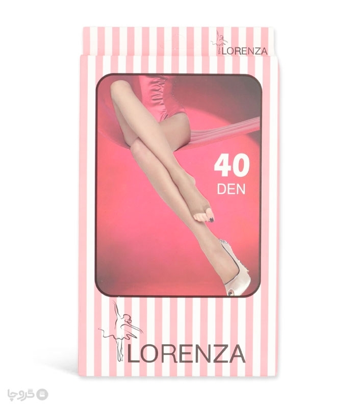 جوراب شلواری بادکنکی براق Lorenza لورنزا مدل Open Toe ضخامت 40