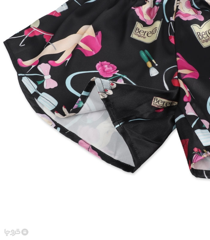 ست شلوارک و تاپ ساتن Bereta برتا کد 9015 طرح دخترانه