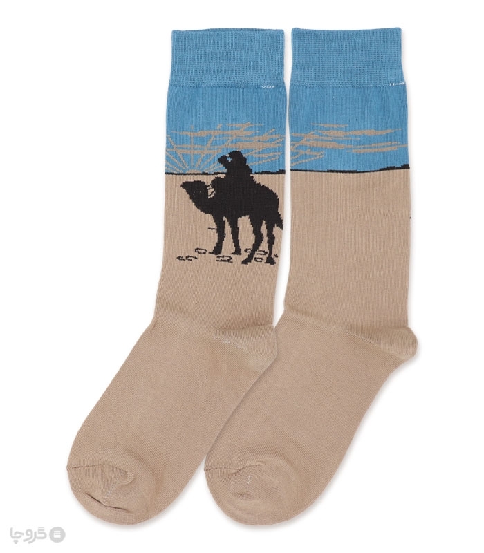 جوراب ساقدار Ropapa روپاپا طرح Camel