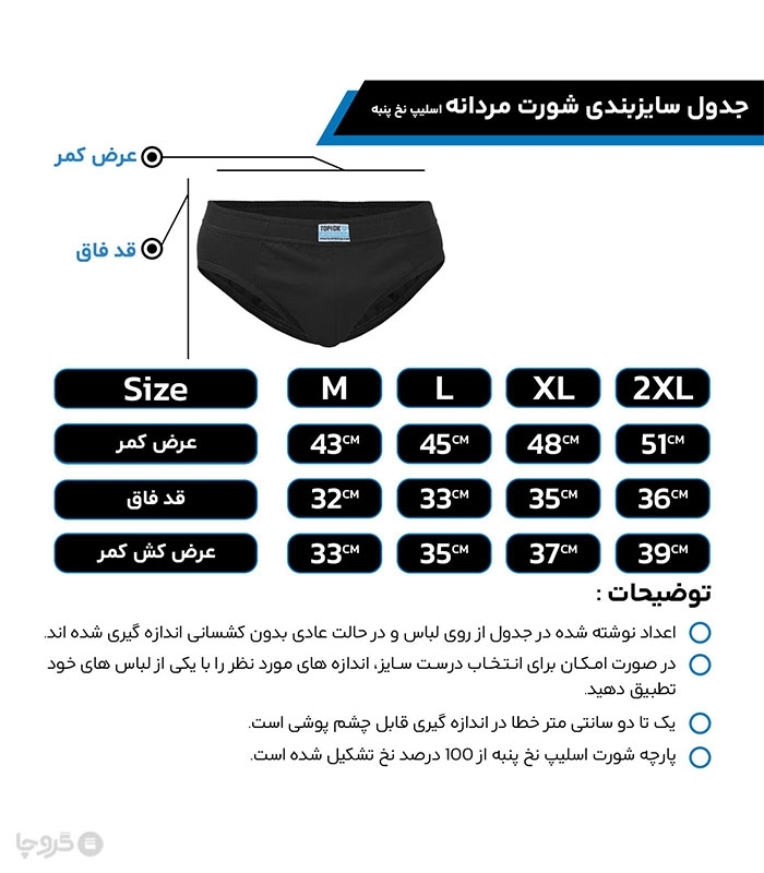 پک شورت مردانه اسلیپ نخی Topick تاپیک کد 9210 - بسته 3 عددی