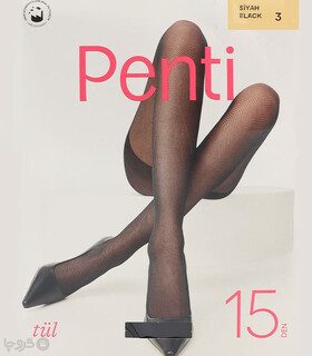 جوراب شلواری Penti پنتی مدل Tul طرح زنبوری ضخامت 15