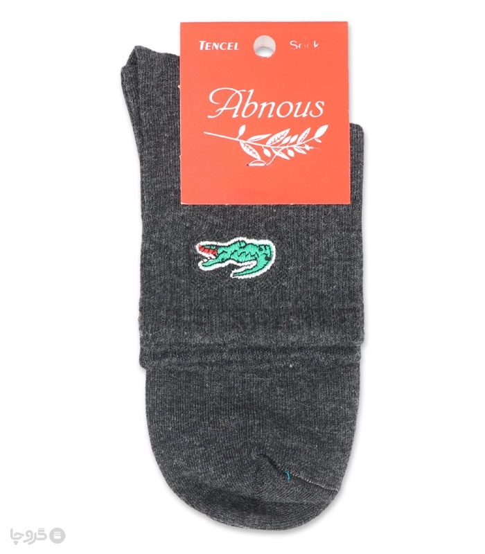 جوراب نیم ساق زنانه کش انگلیسی Abnous آبنوس گلدوزی طرح Lacoste