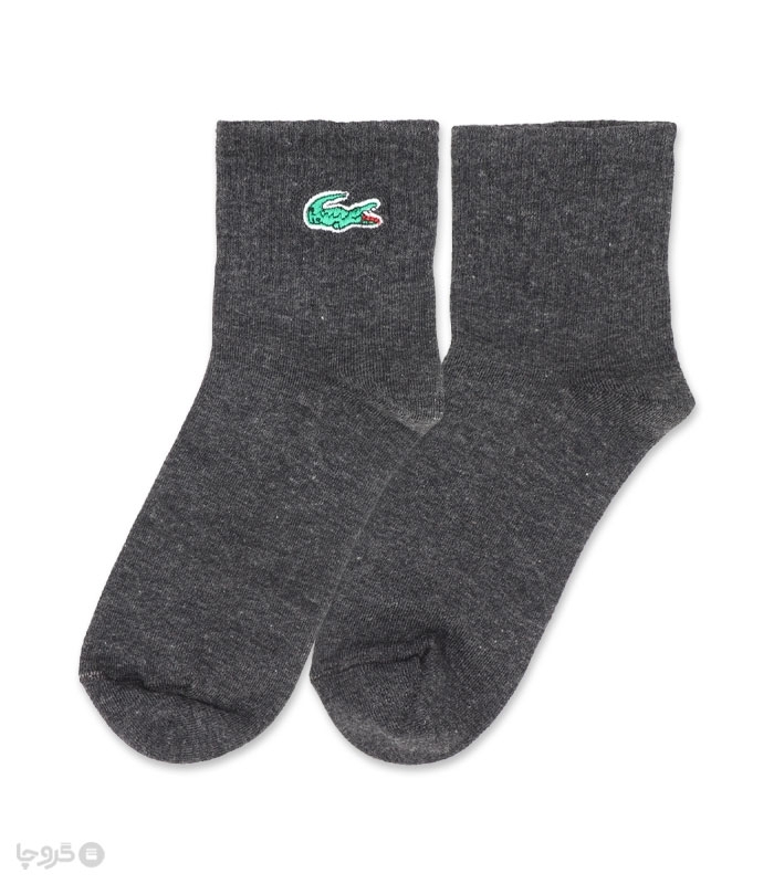 خرید جوراب نیم ساق زنانه  کش انگلیسی Abnous آبنوس گلدوزی طرح Lacoste