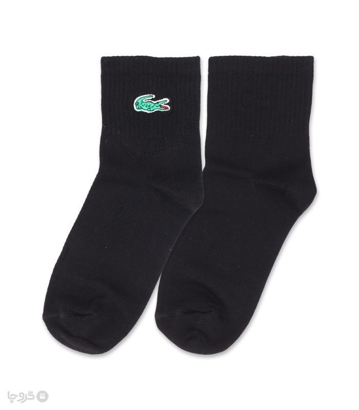 جوراب نیم ساق زنانه کش انگلیسی Abnous آبنوس گلدوزی طرح Lacoste