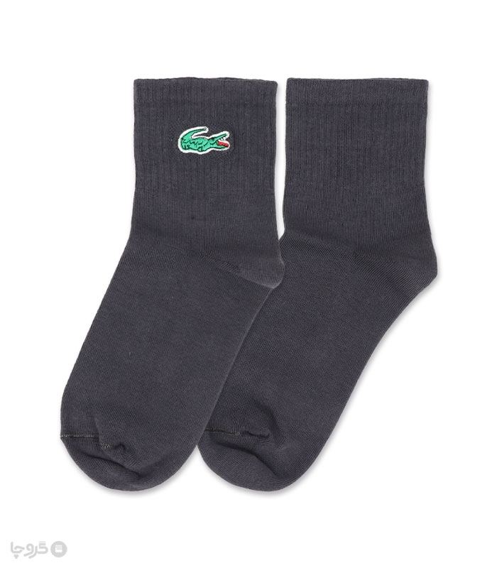 جوراب نیم ساق زنانه کش انگلیسی Abnous آبنوس گلدوزی طرح Lacoste