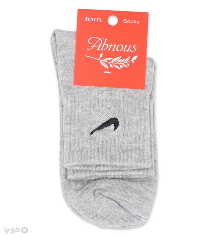 جوراب نیم ساق زنانه کش انگلیسی Abnous آبنوس گلدوزی طرح Nike