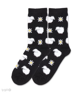 جوراب ساقدار Chetic چتیک طرح گوسفند و گل بابونه