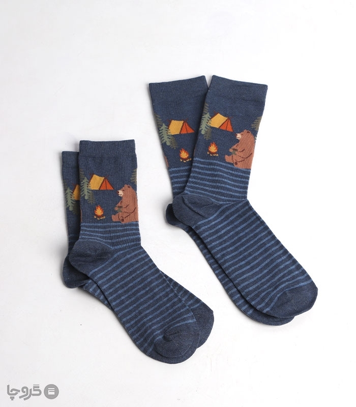 جوراب ساقدار Chetic چتیک طرح Camper Bear