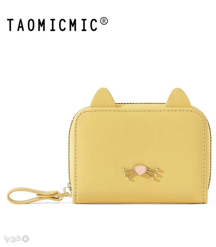 کیف پول و جاکارتی زنانه زیپ دار Taomicmic تائومیک میک طرح گربه گوش‌دار
