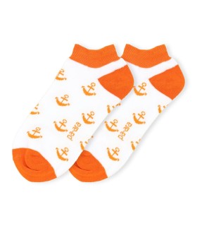 جوراب نانو مچی پاآرا طرح لنگر لمه‌ای مشکی سفید