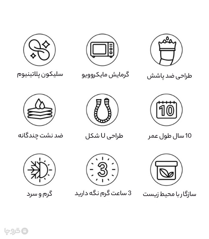 کیسه آب گرم سیلیکونی U شکل روکش دار Jordan & Judy - حجم 750 میلی لیتر