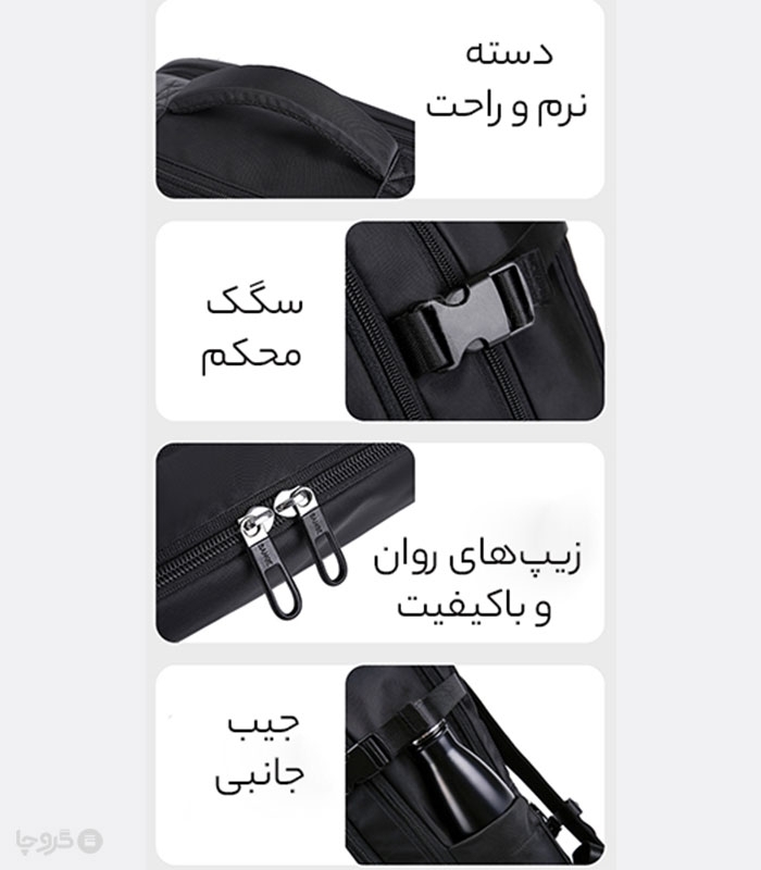 کوله پشتی سفری ضد آب Bange بنج کد 1801 - دارای درگاه USB