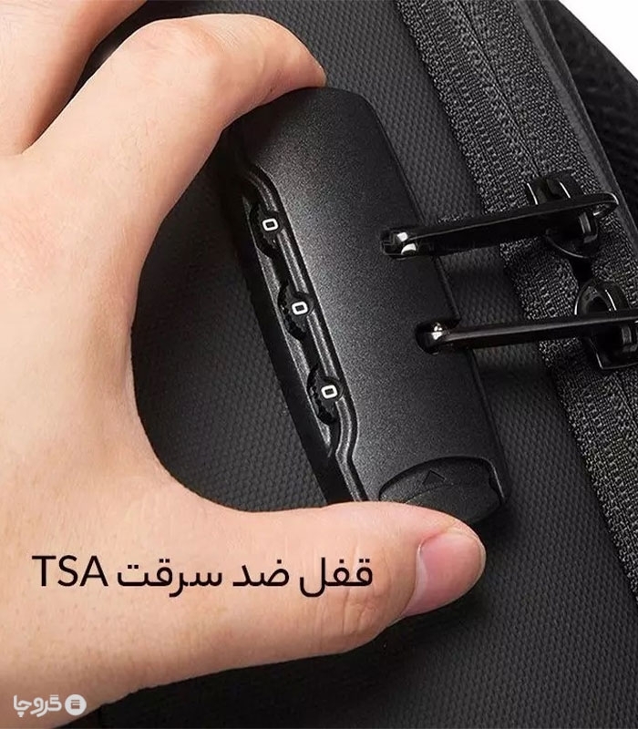 کوله پشتی ضد آب و ضد سرقت Bange بنج کد 7225 مناسب لپ تاپ و تبلت - دارای درگاه USB