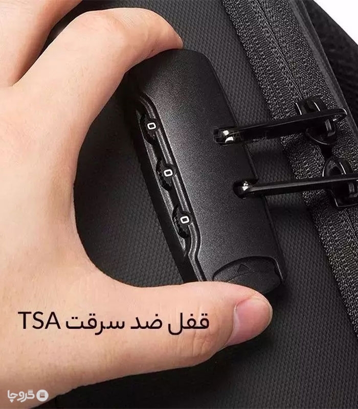 کوله پشتی ضد آب و ضد سرقت Bange بنج کد 7216 مناسب لپ تاپ و تبلت - دارای درگاه USB