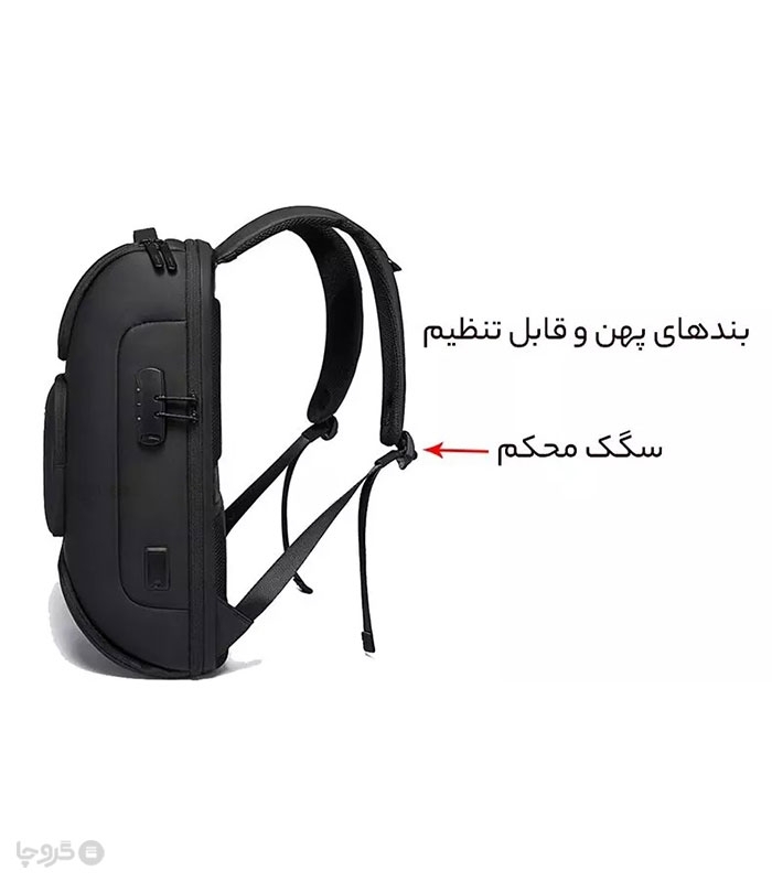 کوله پشتی ضد آب و ضد سرقت Bange بنج کد 7216 مناسب لپ تاپ و تبلت - دارای درگاه USB