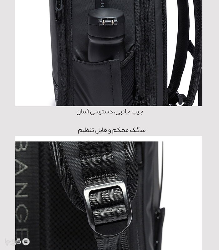 کوله پشتی مسافرتی ضد آب Bange بنج کد 22005 ظرفیت 54 لیتری - دارای درگاه USB