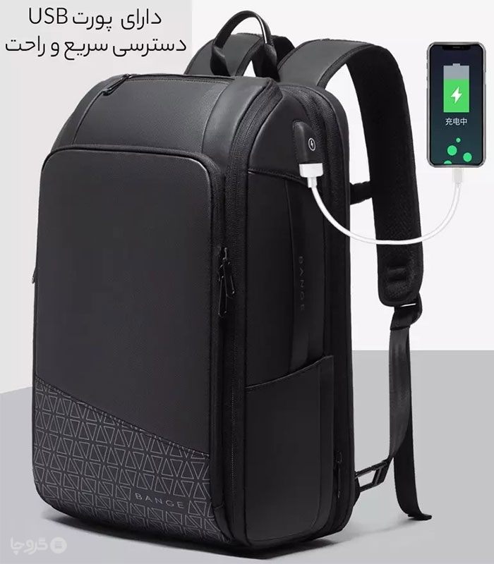 کوله پشتی مسافرتی ضد آب Bange بنج کد 22005 ظرفیت 54 لیتری - دارای درگاه USB
