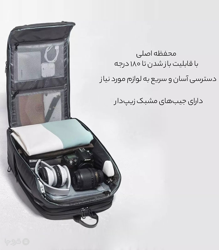 کوله پشتی مسافرتی ضد آب Bange بنج کد 22005 ظرفیت 54 لیتری - دارای درگاه USB