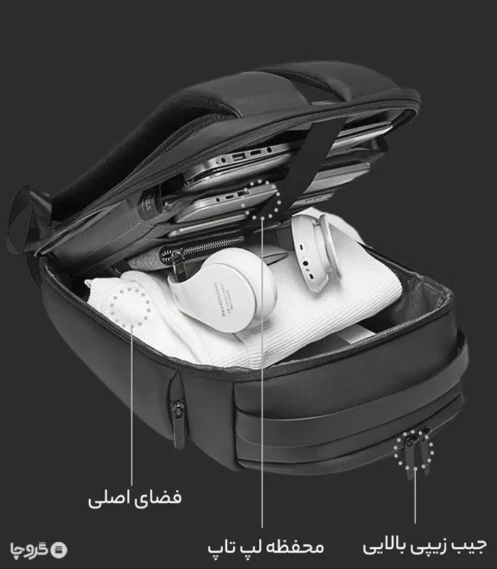 کوله پشتی سفری ضد آب Bange بنج کد 7277 - دارای درگاه USB