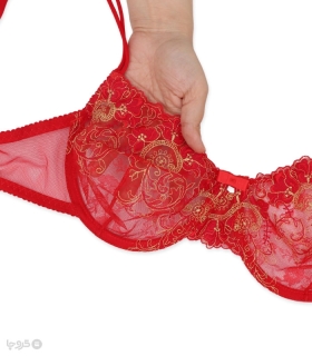 ست شورت و سوتین توری فنردار Barone بارون گلدوزی کد 335 مدل 074
