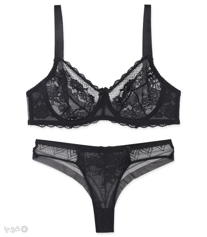 ست شورت و سوتین توری فنردار Barone بارون کد K1